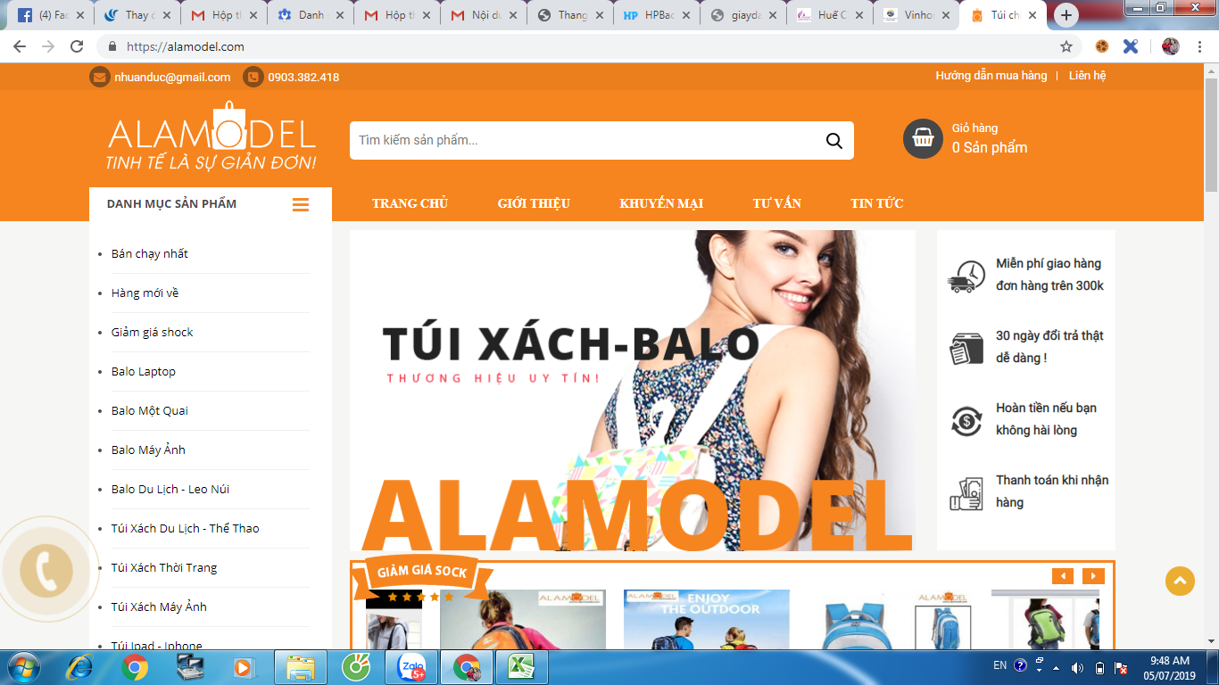 Thiết kế website shop tui xách
