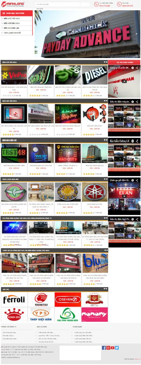 Thiết kế website chữ nổi mica hải phòng