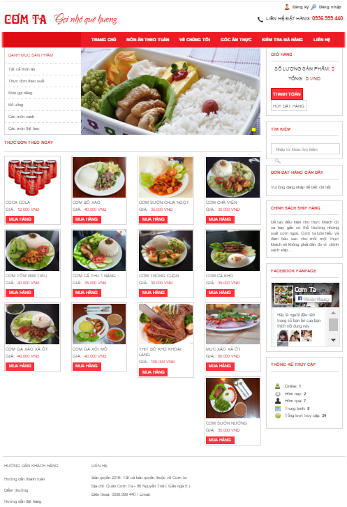 thiết kế website cơm ta