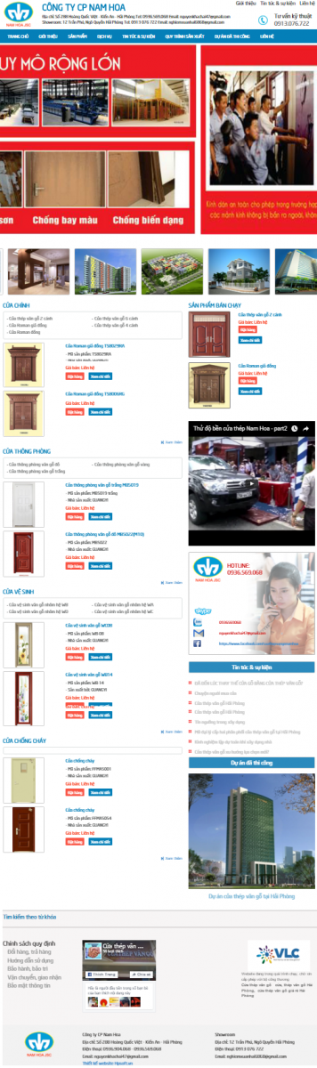Thiết kế website Nam Hoa Hải Phòng