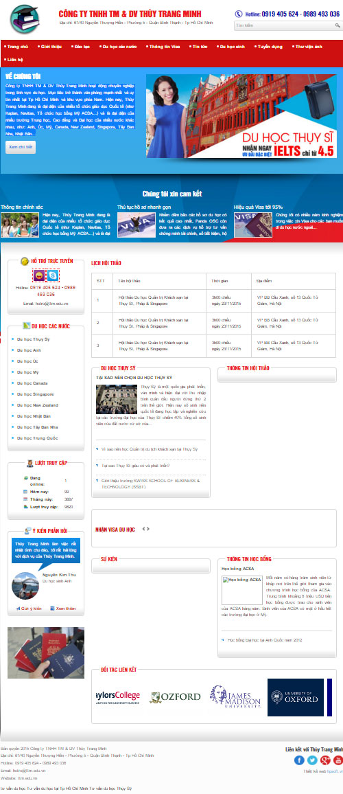Thiết kế website du học
