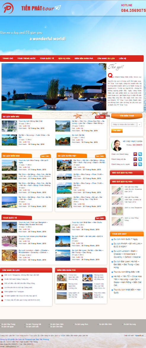 Thiết kế website du lịch