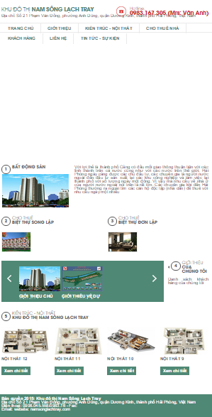 Thiết kế web Đô Thị Nam Sông Lạch Tray 