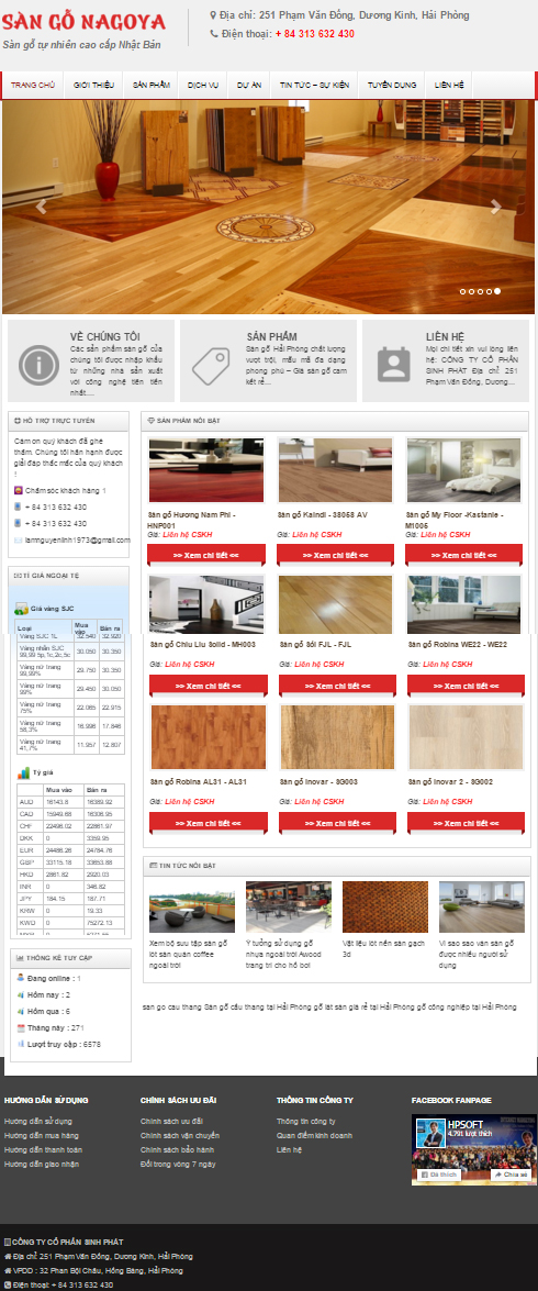 Thiết kế website Sàn Gỗ Nagoya Hải Phòng
