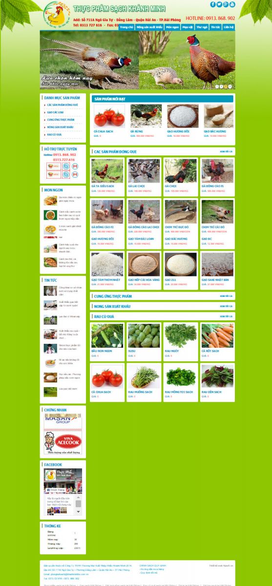 Giao diện website thực phẩm