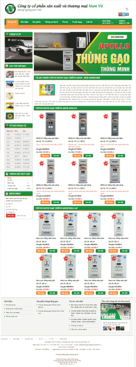 Thiết kế web thùng đựng gạo thông minh