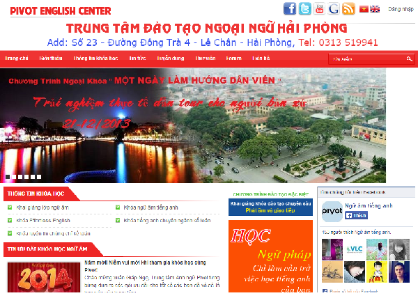 Thiet ke web trung tam ngoai ngu Hai Phong