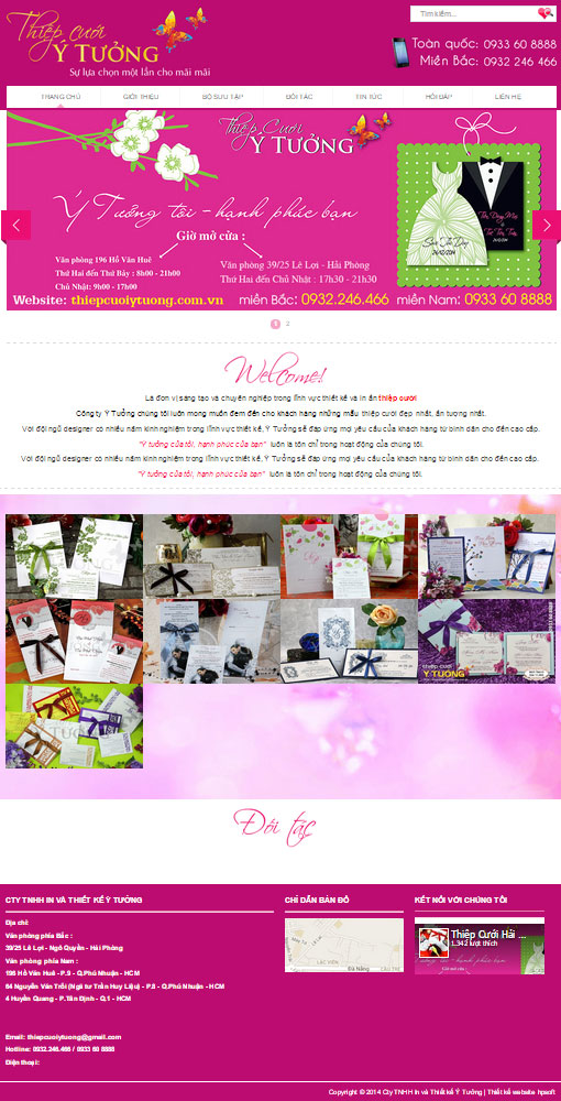 Giao diện web ý tưởng thiệp cưới