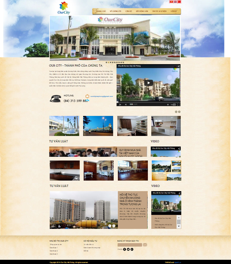 Thiết kế website khu đô thị our city ở hải phòng