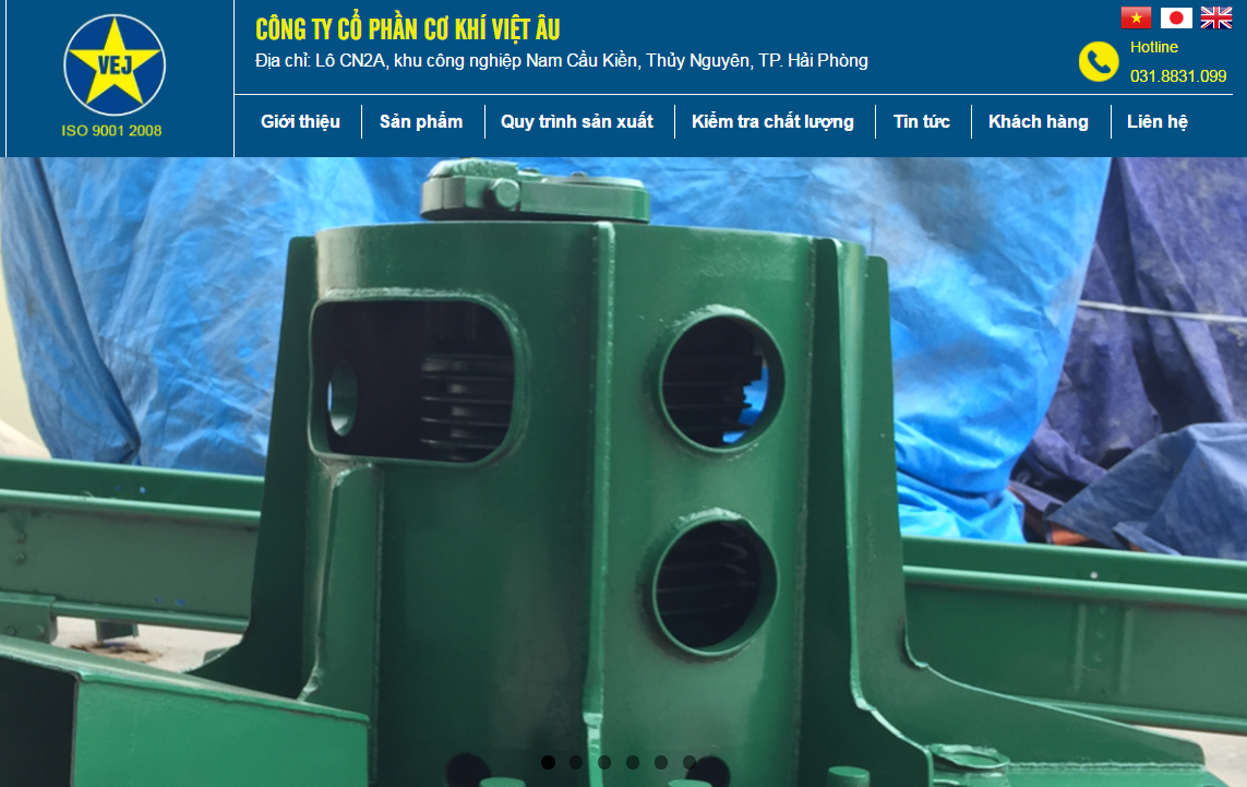 Thiết kế web công ty CP cơ khí Việt Âu