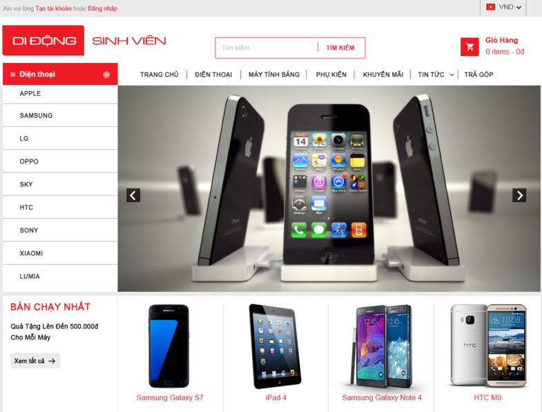 20/4 - Thiết kế website Di Động Sinh Viên
