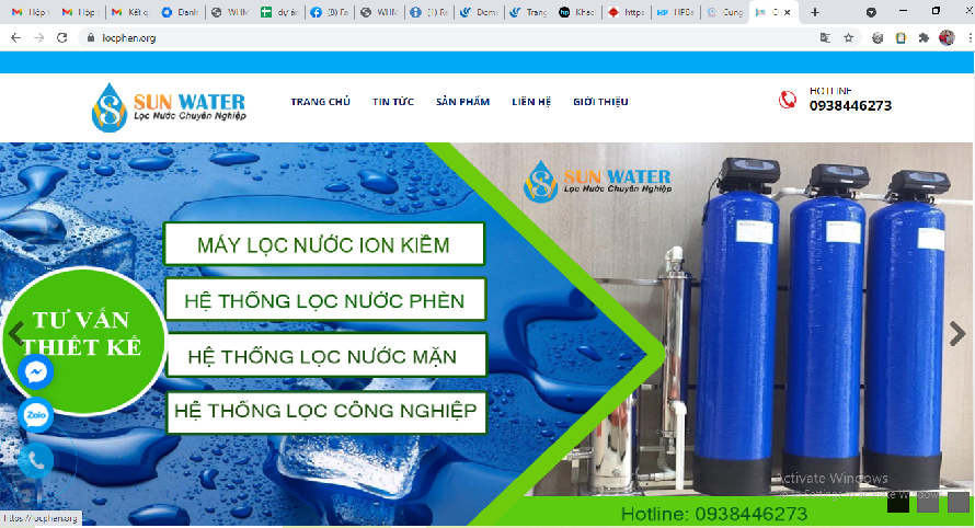 Thiết kế website thiết bị lọc nước