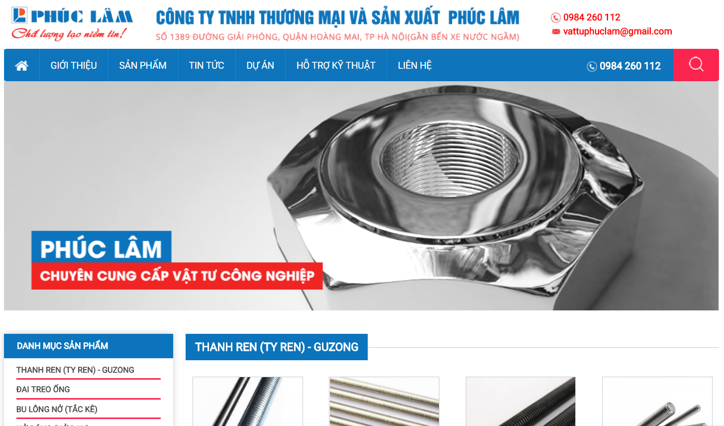 Website vật tư Phúc Lâm